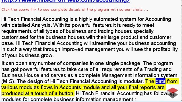 HiTech Online | resources for accounting software systems, products, HiTech Online is a web resource that enables businesses looking for accounting software systems to research accounting software for various business segments, web based accounting software.